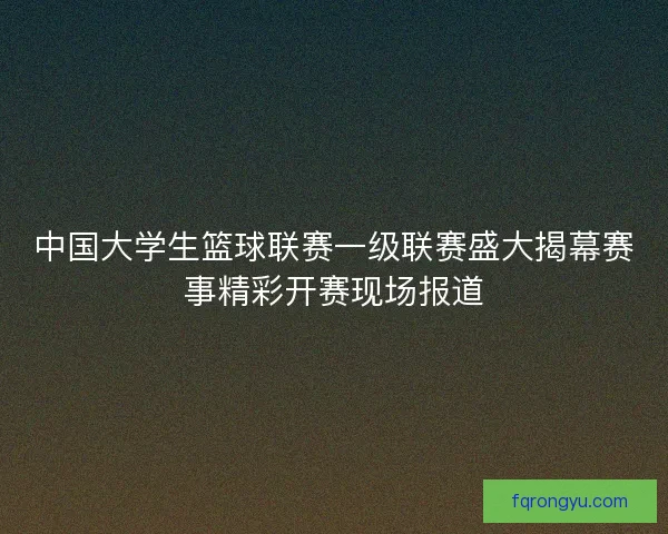 中国大学生篮球联赛一级联赛盛大揭幕赛事精彩开赛现场报道